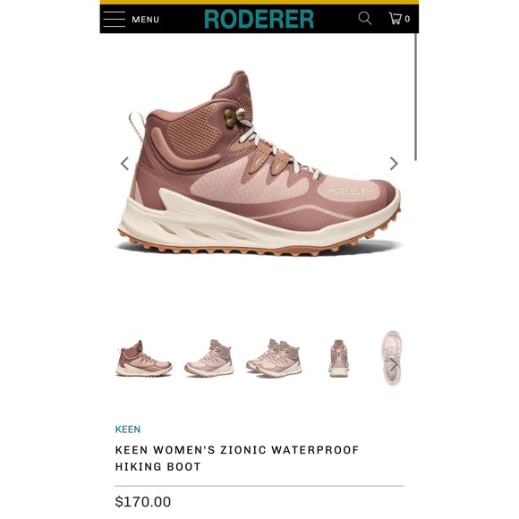 Keen Womens Zionic Waterproof Hiking Boot Warm Taupe Birch 1029788 Size 7.5 NEW - Picture 11 of 11